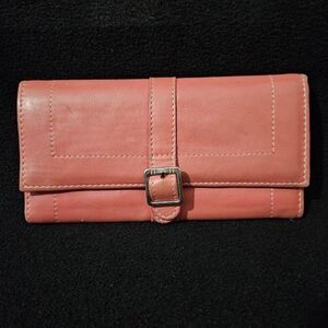 No Brand Salmon/Pinkish Bi-Fold Faux Leather Wallet